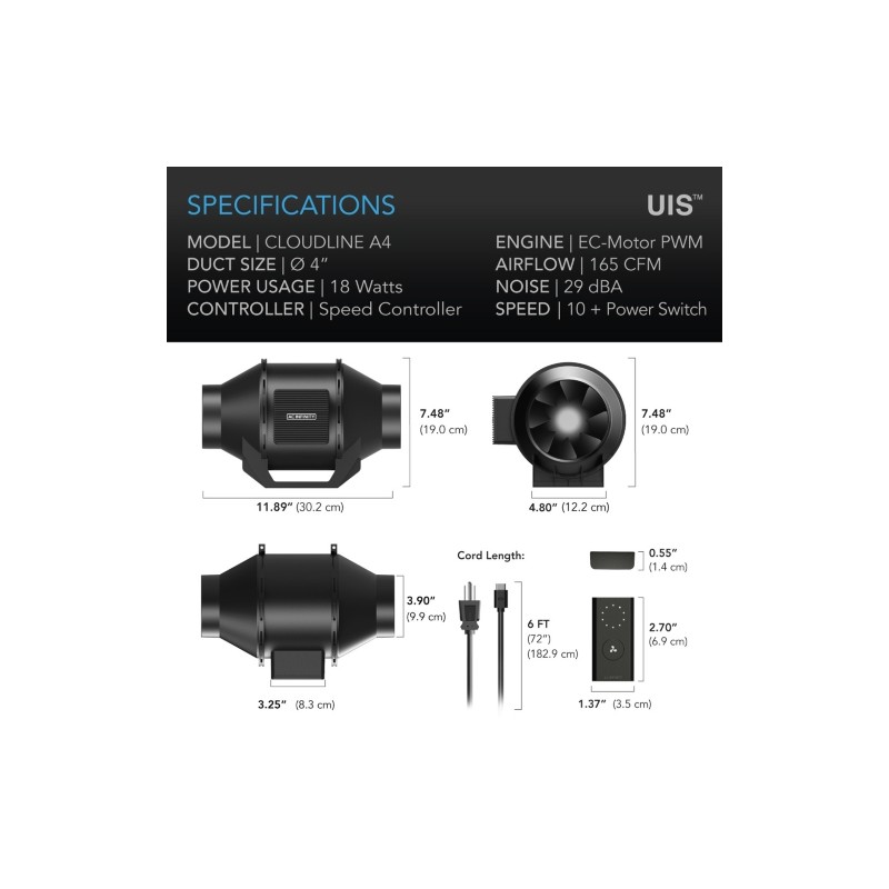 Cloudline A4 Ø100 mm AC Infinity
