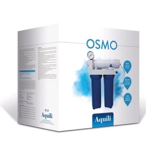 Sistema de ósmosis a vaso Osmo 300 Fvm 576 L/D con válvula de drenaje y manómetro Aquili