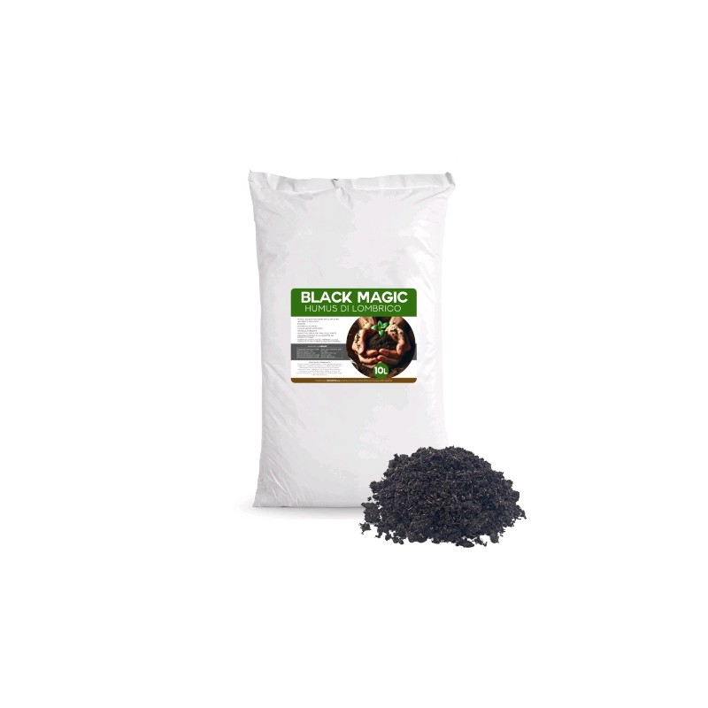 Humus de Ver de Terre Biologique Fabriqué en Italie 10KG Black Magic