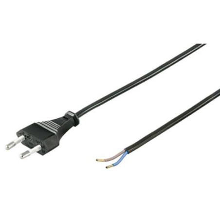 Cable With Italian Bipolar Plug 2X0.75 Black 10A 5MT For Cfl And Extractors R-P-L