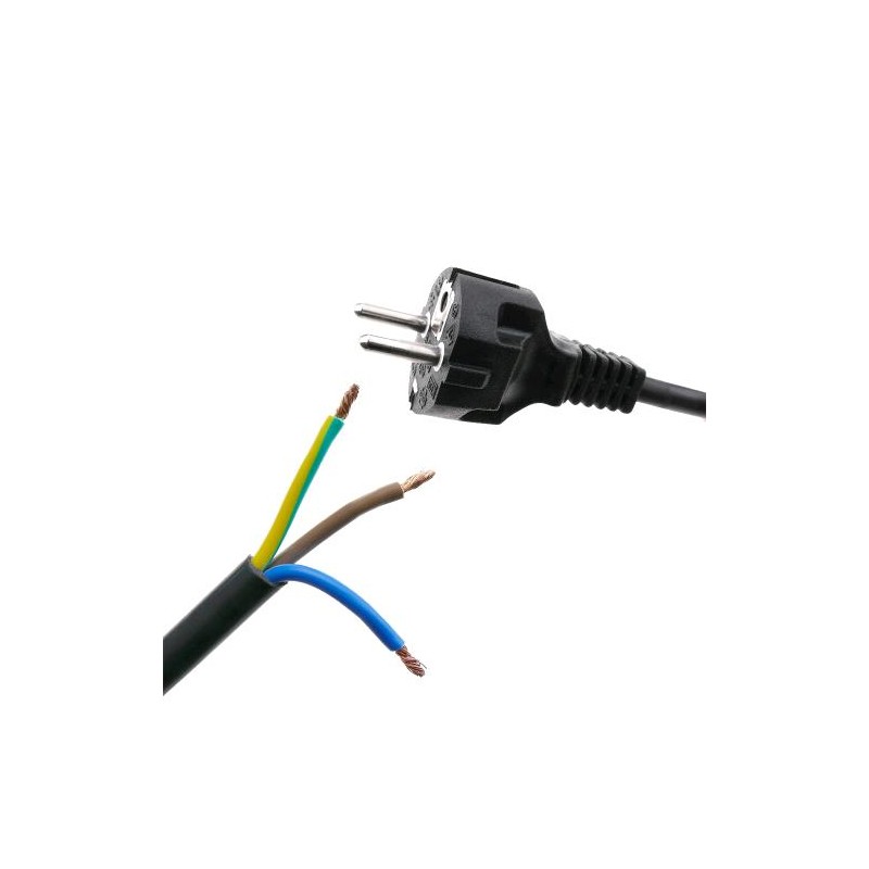 Dreipoliges Kabel mit Shucko-Stecker Querschnitt 0.75 cm Schwarz Länge 80 cm R-P-L