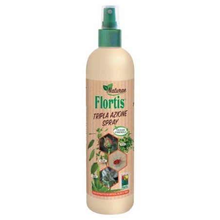 Tripla Azione Spray 500 ml Azione Contro Insetti Acari e Malattie Flortis