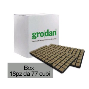 Box 18 Tabletts mit Rockwoolwürfeln 3.6X3.6 Grodan