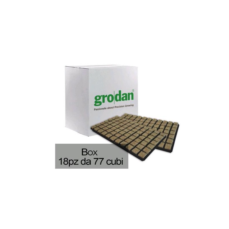 Boîte 18 Plateaux de Cubes de Rockwool 3.6X3.6 Grodan