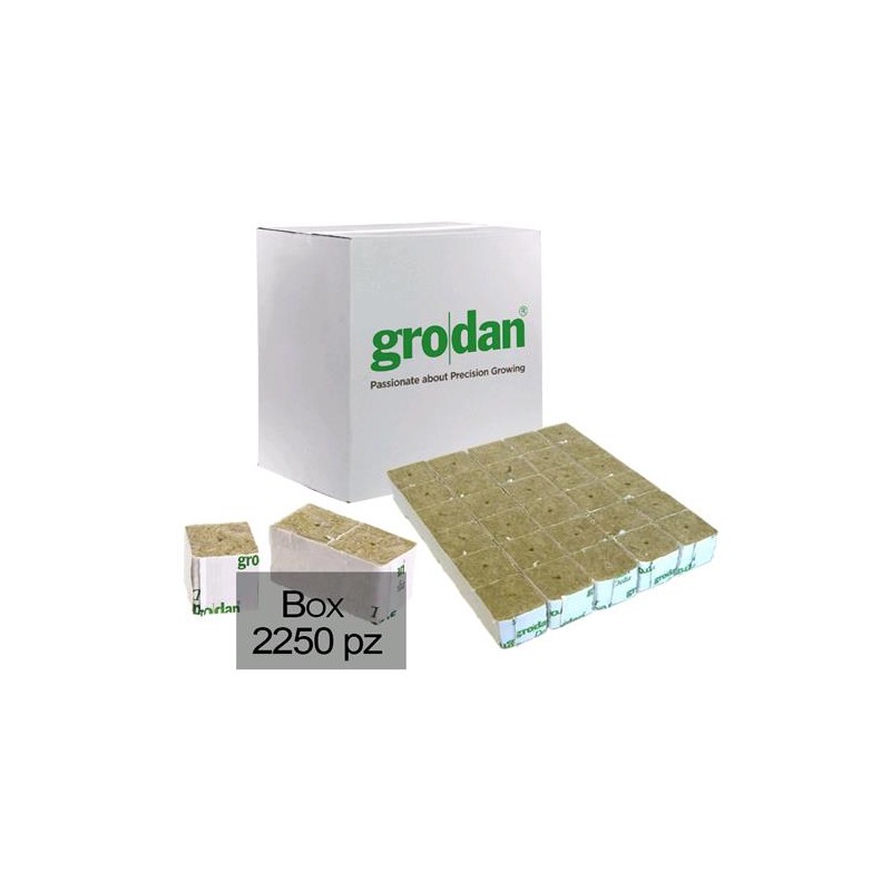 Caja de Cubos de Lana de Roca 4X4X4 Para Germinación 2250 Unidades Grodan