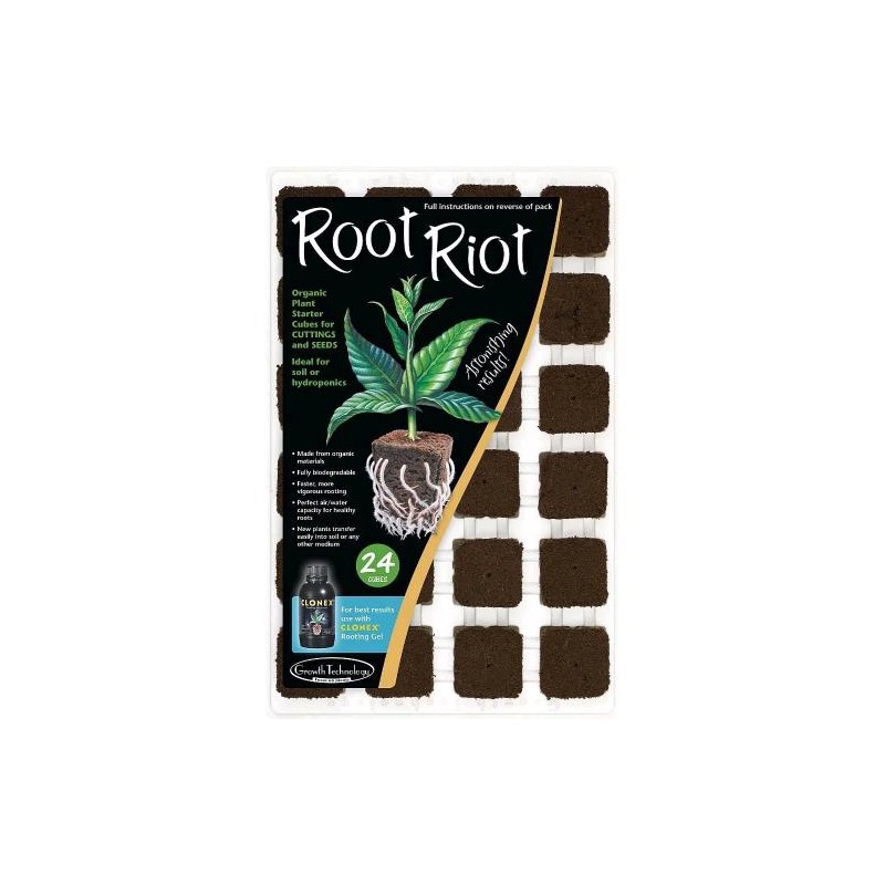 Plateau Root Riot 24 Pcs 3.2X3.2X3.8 cm Growth technology