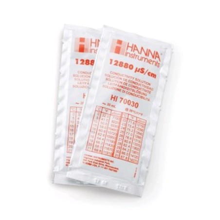 Hanna Caja 25 Sobres Solución de Calibración EC 12880 Desechable 20 ml HI70030P Hanna Instruments
