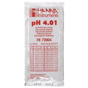 Hanna Box 25 Beutel Kalibrierlösung PH 4.01 Einweg 20 ml HI70004P Hanna Instruments