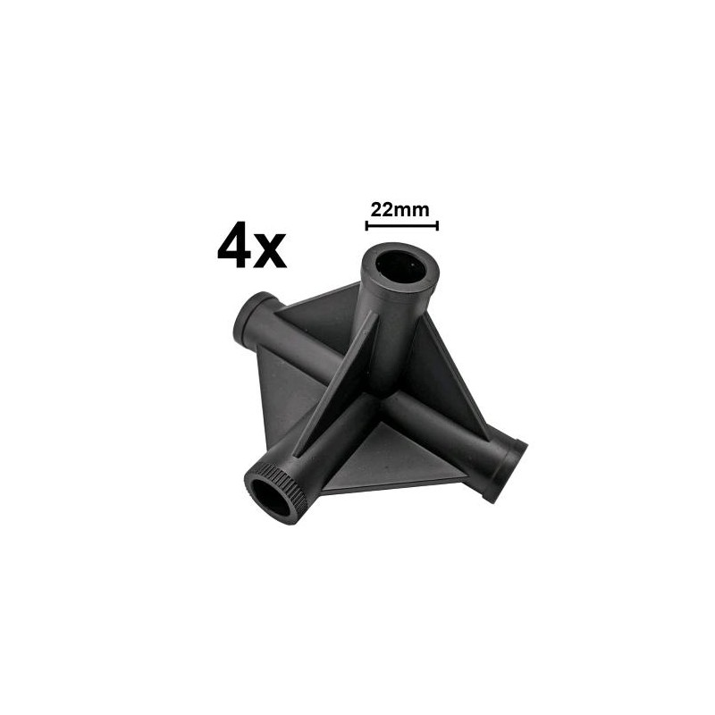 Gancio a 4 Vie per Aste 22 mm 2 Pezzi SP-4W-22 Homebox