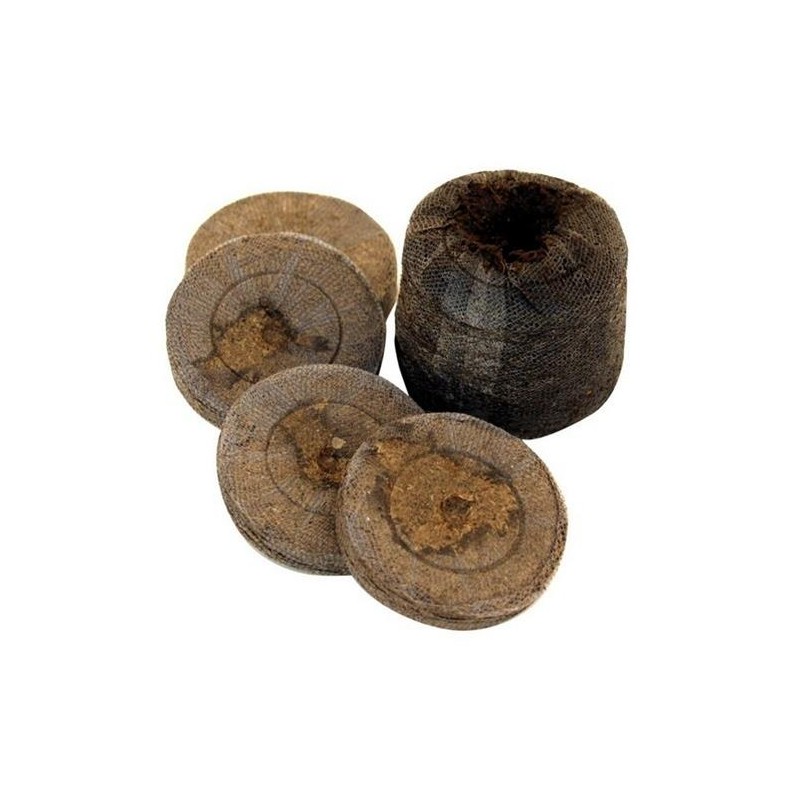 Discos de Turba Compactada para Germinación Ø4,1 cm X H4,2CM con Red de PLA Compostable 100% Jiffy