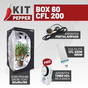 Kit Poivron Box 60 Cfl 200 IdroIndoor