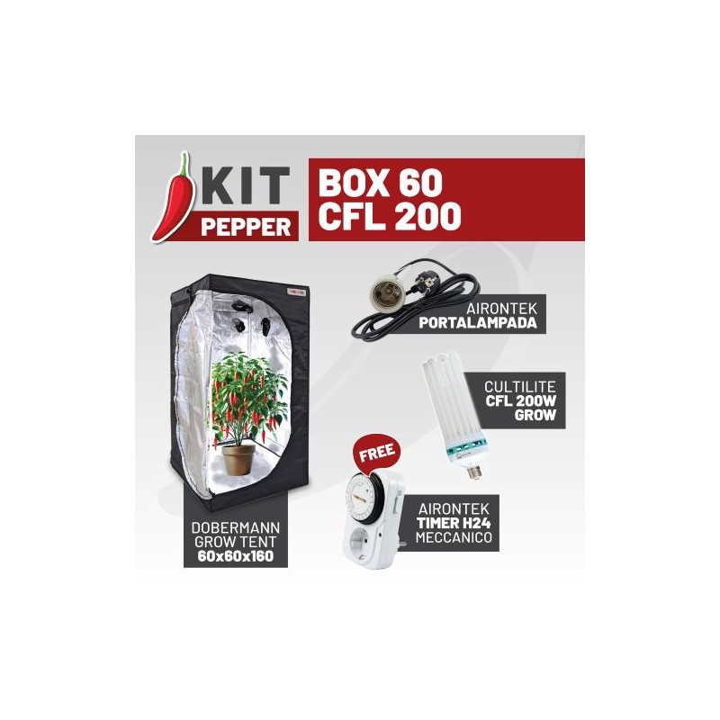 Kit Poivron Box 60 Cfl 200 IdroIndoor