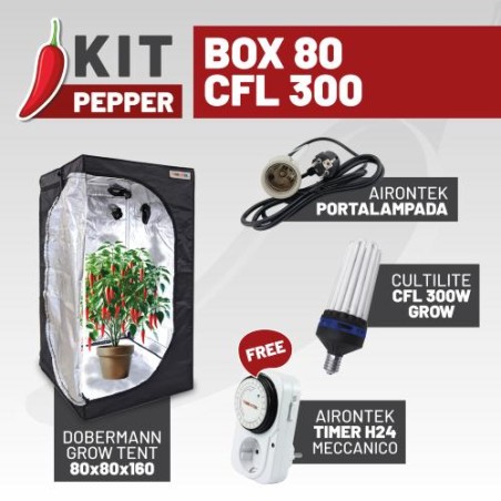 Kit Poivron Box 80 Cfl 300 IdroIndoor