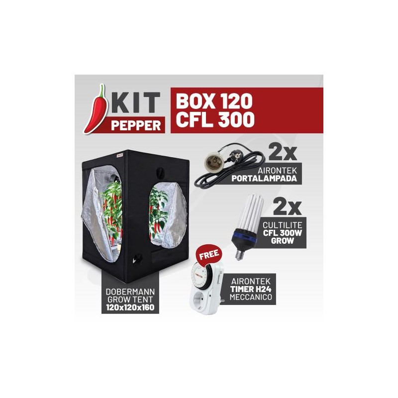 Kit Poivron Box 120-2 Cfl 300 Idrogrow