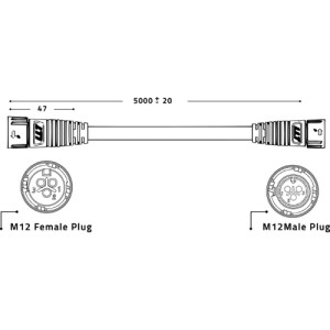Daisy Chain Cable For LED Bar UV 30W Lumatek
