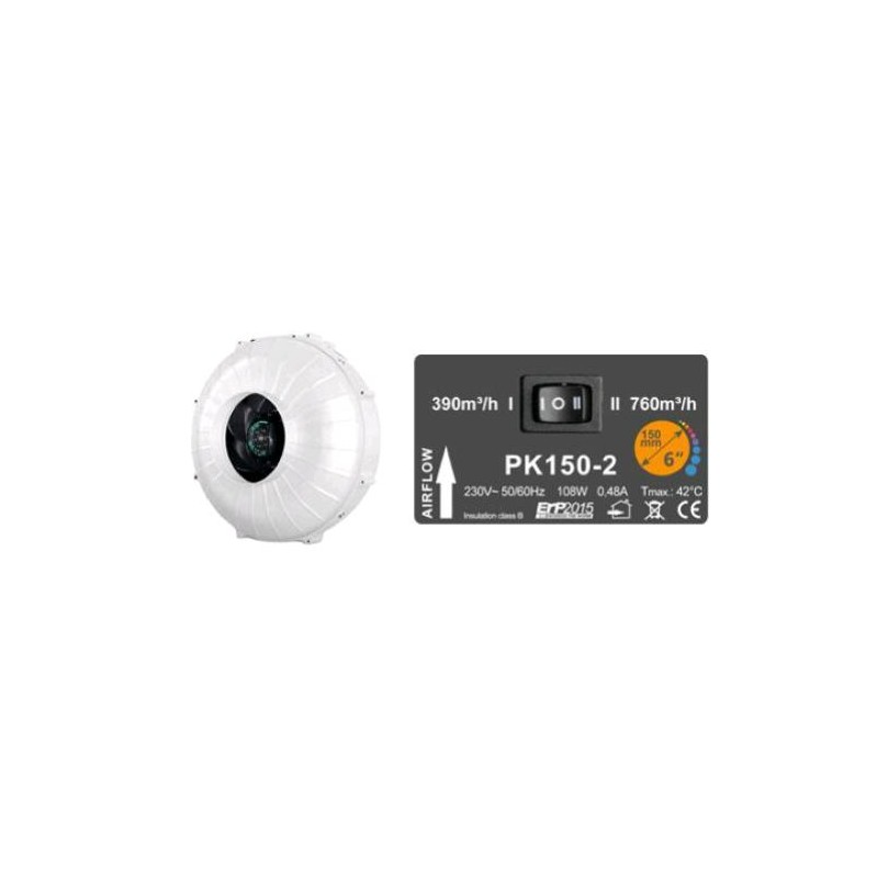 Extracteur Cablé PK150 2 Ø150 Deux Vitesses 390/760 MC/H Prima Klima