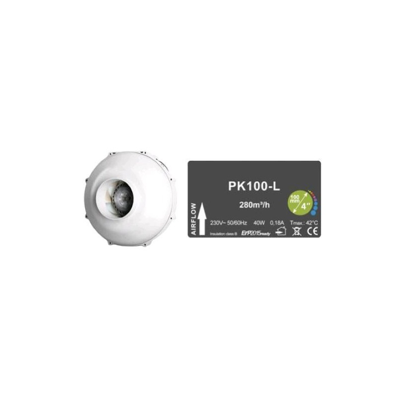 Extractor Cableado PK100 Ø100 Una Velocidad 280 MC/H Prima Klima
