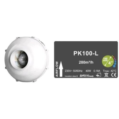 Extractor Cableado PK100 Ø100 Una Velocidad 280 MC/H Prima Klima