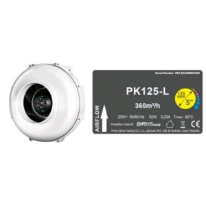 Verdrahteter Extraktor PK125 Ø125 Eine Geschwindigkeit 360 MC/H Prima Klima