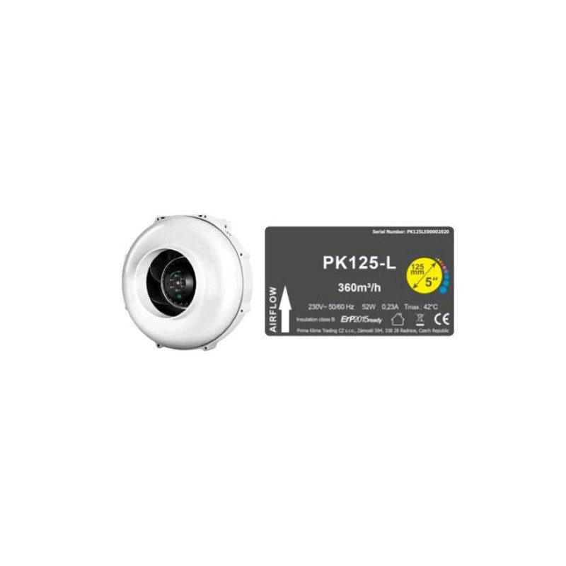 Wired Extractor PK125 Ø125 One Speed 360 MC/H Prima Klima