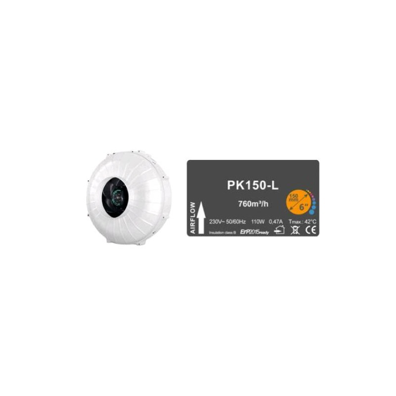 Extracteur Câblé PK150 l Ø150 Une Vitesse 760 MC/H Prima Klima