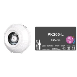 Verdrahteter Extraktor PK200 Ø200 Eine Geschwindigkeit 950 MC/H Prima Klima