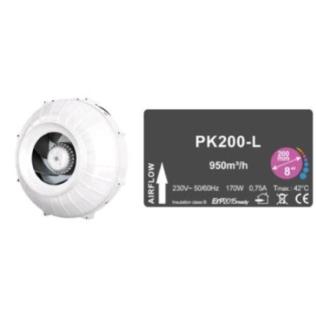 Wired Extractor PK200 Ø200 One Speed 950 MC/H Prima Klima