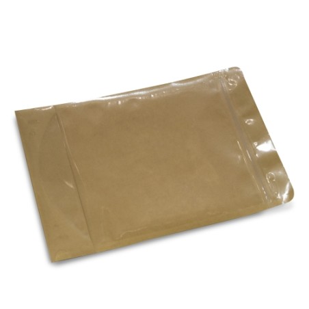 Zip Bags Odor Resistant in Kraft Paper 28GR 15X23.5 cm (Pack of 50 Pieces) Qnubu