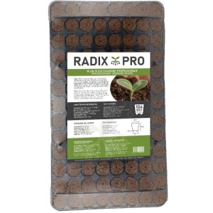 Vassoio 104 Cubi H 3,5 cm e Umidi Plug peri Coltivazione Professionale Radix Pro