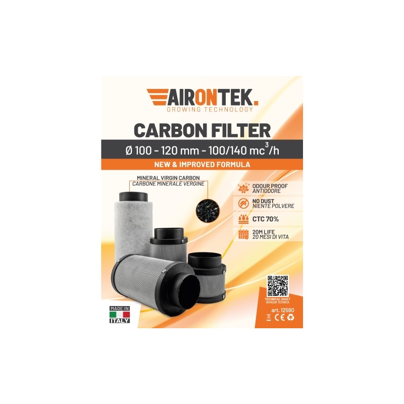 Geruchsfilter Hergestellt IN Italien Ø100 120mm 100/140 M3/H Airontek
