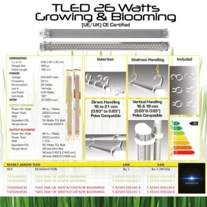 Tled Blooming 26 Watt da 54 cm 2100°K Secret Jardin