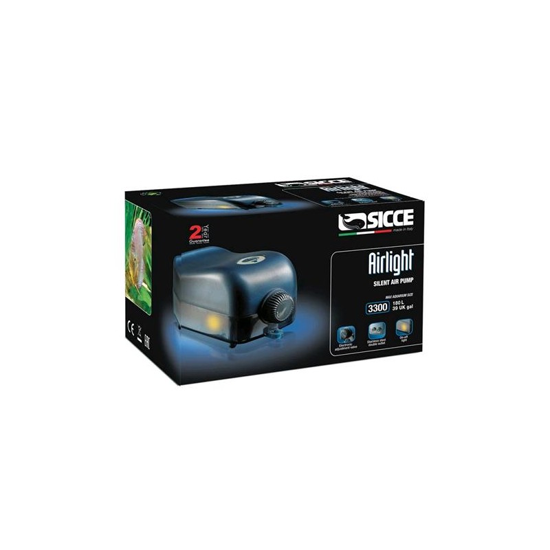 Pompe Airlight 3300 Bipolaire 200 L/H (Suggéré 180L) Sicce