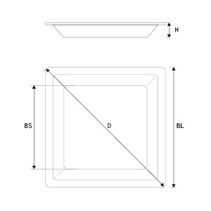 Soucoupe Carrée EN Plastique Diag 25cm | Base 17,5X17,5 cm (X Pot 11L) P & b