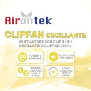 Clip Fan Oscillante Airontek da 20 W