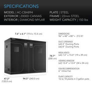 Grow Box Cloudlab 894 240X120X200 cm AC Infinity