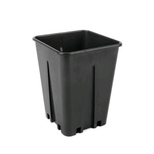 Pot Carré avec Rainurage Anti-spiralisation 13X13X18 2.4L Bamaplast