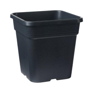 Vaso Quadrato in Plastica Nero più Resistente 25X25X25,5 11 Litri P & B