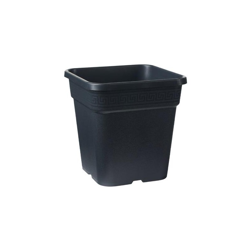 Square Pot IN Black Plastic More Durable 25X25X25.5 11 Litres P & b